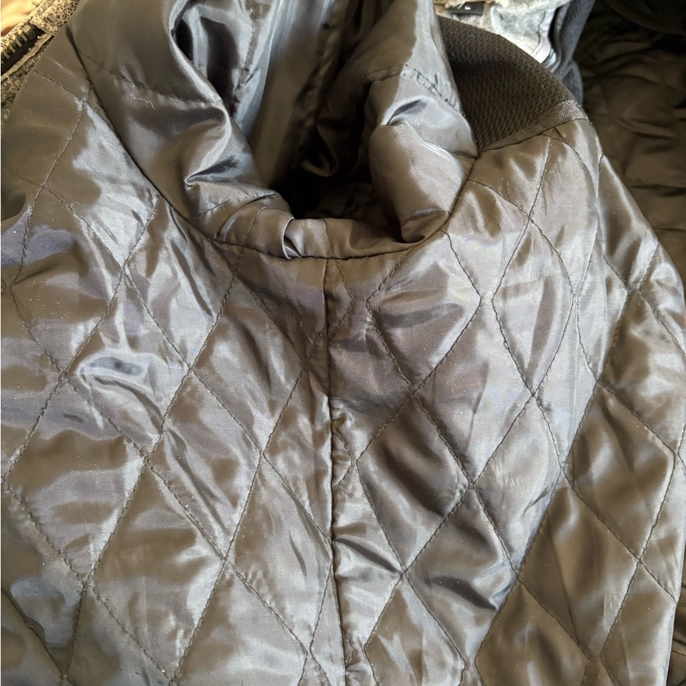 Unik Distressed Gray Leather Bomber Motorcycle Jacket men Sz L - Picture 15 of 16